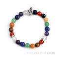 Wholesale 7 Chakra Stone Beads Men's Round Beads Bracelet with Music Symbols Bracelet